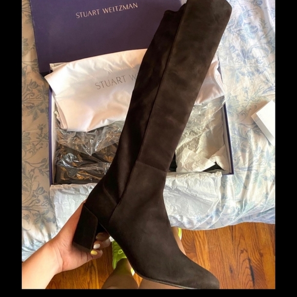 🤎HP🤎NEW STUART WEITZMAN Allwayhunk Brown Suede Over-The-Knee Boot Size 10.5 - Picture 4 of 9